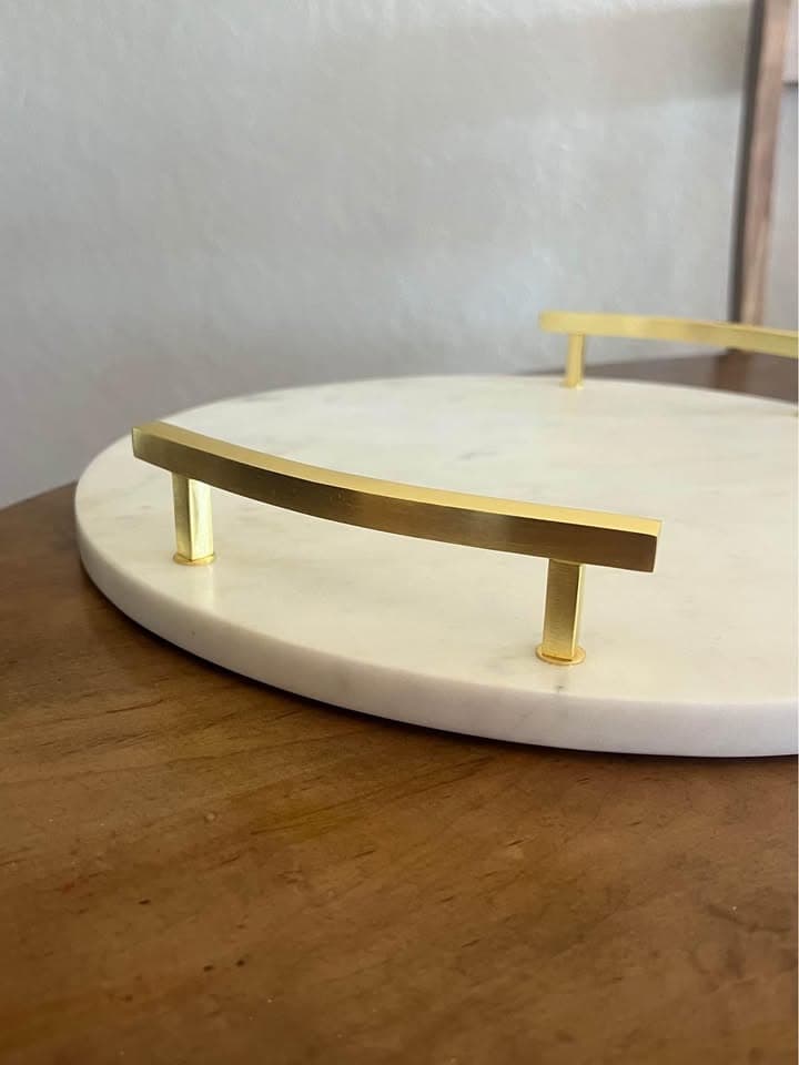 West Elm Marble & Brass Charcuterie Board Tray