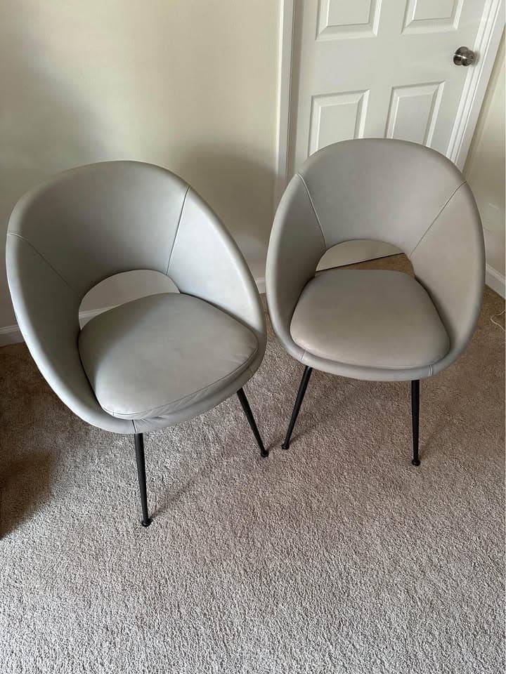 West Elm Leather Orbit Dining Chair