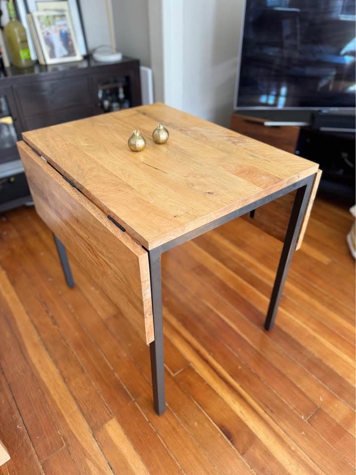 West Elm Box Frame Drop Leaf Expandable Table (24"–48") - Dining / Console / Mango Wood