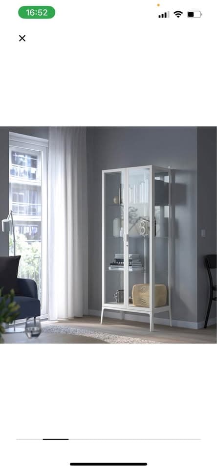 MILSBO
Glass-door cabinet, white, 28 3/4x68 7/8