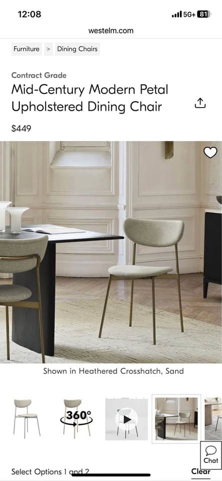 WEST ELM chair brand new unopened
