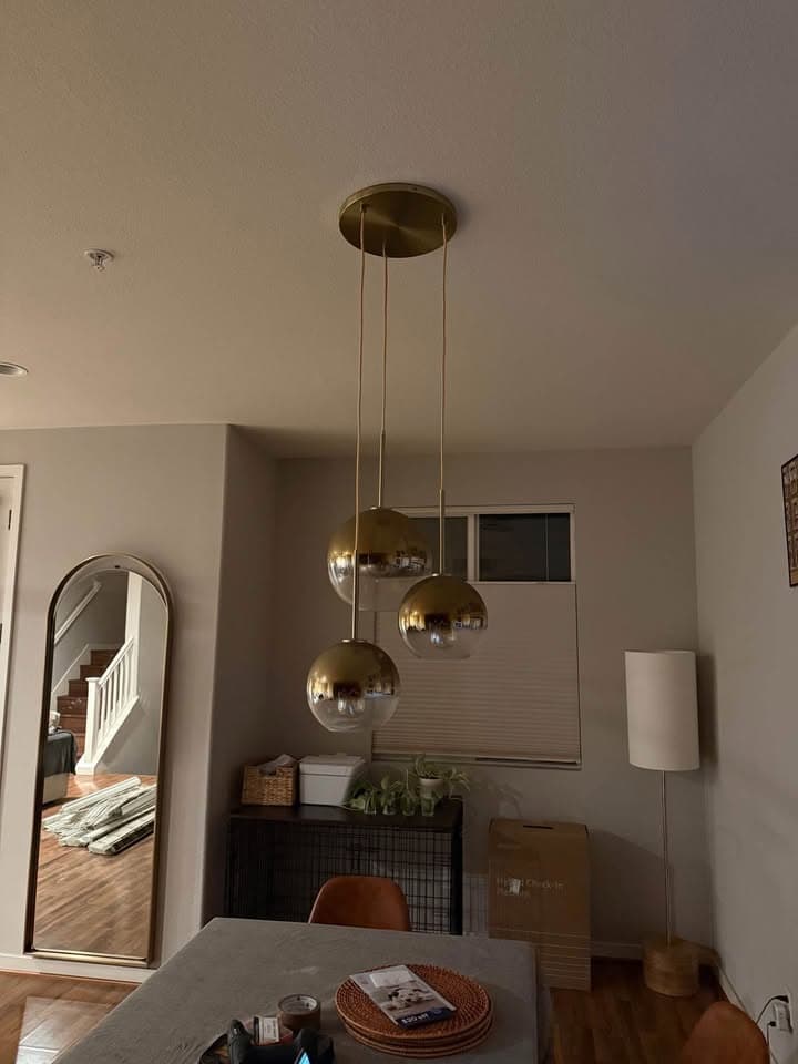 West Elm Sculptural 3-Light Globe Chandelier