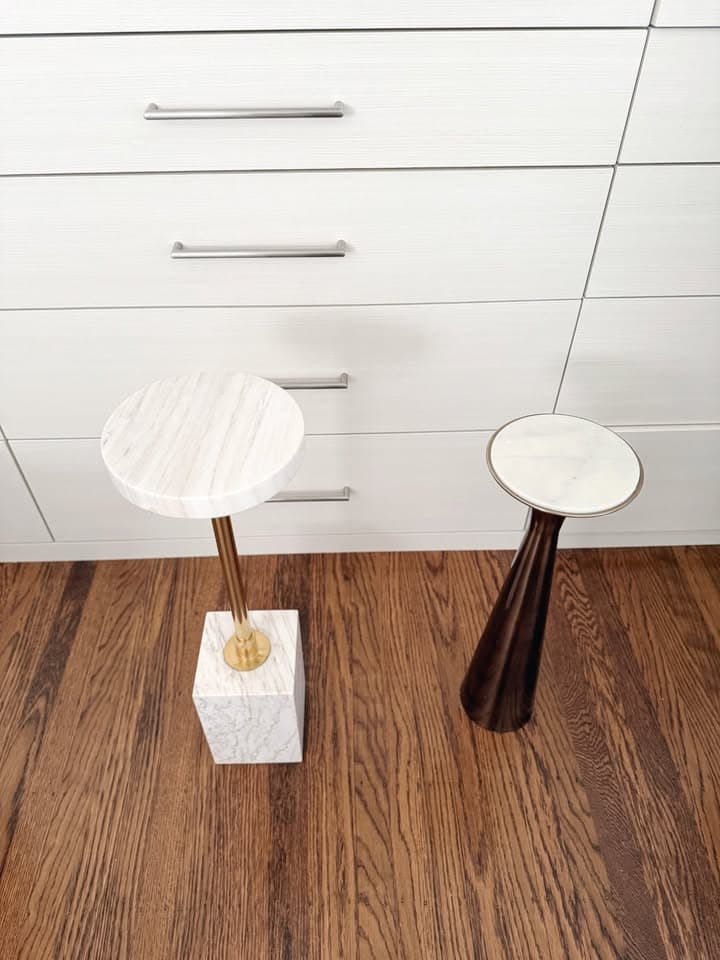 West Elm Silhouette Marble Drink Table & Solid Marble Side Table