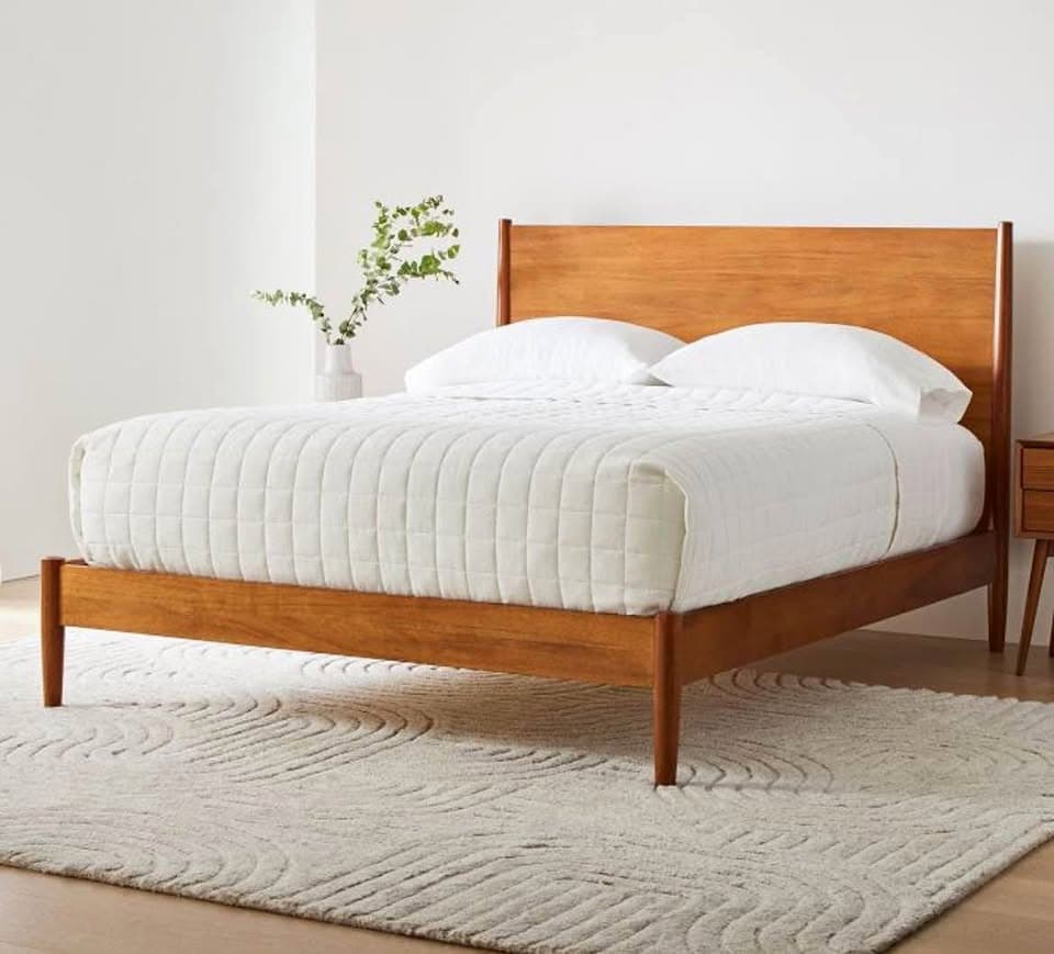 West elm mid century queen size bed