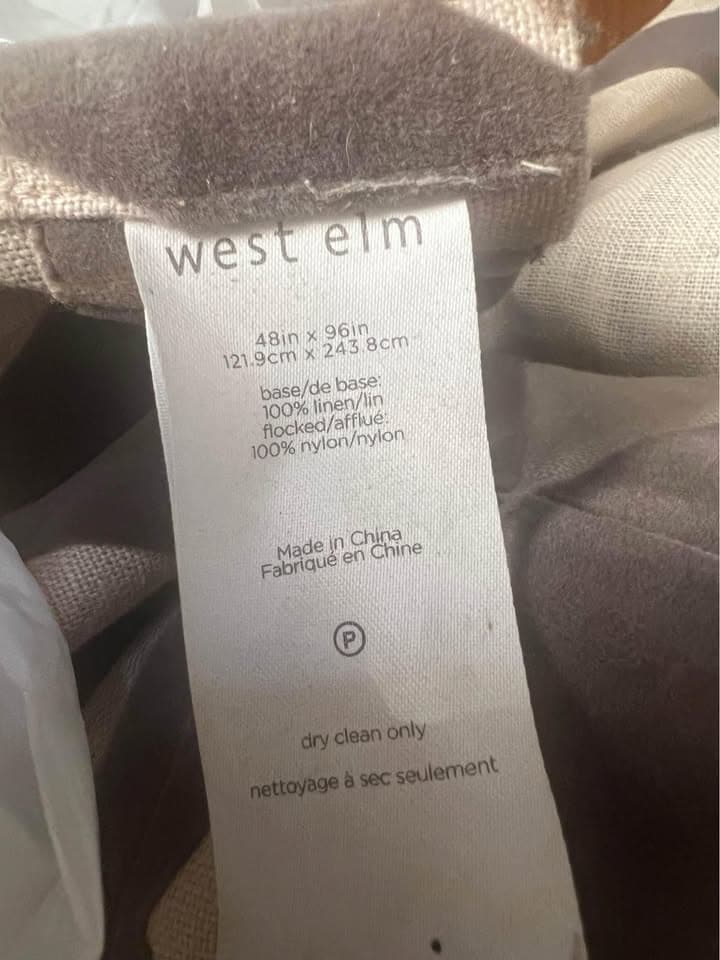 West Elm 100% Linen Curtain Panels 48”x96” (set of 4)