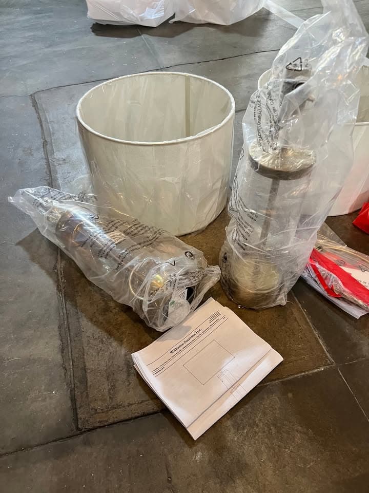 West Elm Acrylic Column USB Table Lamp (NEW)